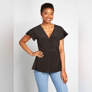 NWT ModCloth black wrap top